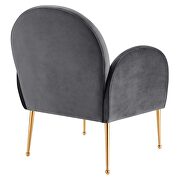 Gray performance velvet chair with gold stainless steel legs by Modway additional picture 6