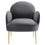 Gray performance velvet chair with gold stainless steel legs by Modway additional picture 7