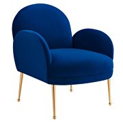 Navy performance velvet chair with gold stainless steel legs by Modway additional picture 2