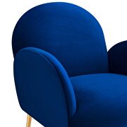 Navy performance velvet chair with gold stainless steel legs by Modway additional picture 4
