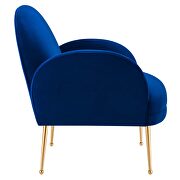 Navy performance velvet chair with gold stainless steel legs by Modway additional picture 5