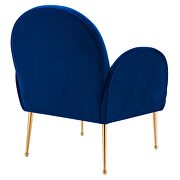 Navy performance velvet chair with gold stainless steel legs by Modway additional picture 6