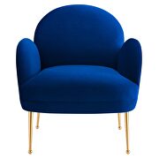 Navy performance velvet chair with gold stainless steel legs by Modway additional picture 7