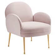 Pink performance velvet chair with gold stainless steel legs by Modway additional picture 2