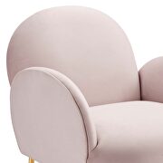 Pink performance velvet chair with gold stainless steel legs by Modway additional picture 4