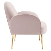 Pink performance velvet chair with gold stainless steel legs by Modway additional picture 5