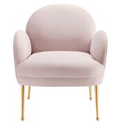 Pink performance velvet chair with gold stainless steel legs by Modway additional picture 7