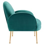Teal performance velvet chair with gold stainless steel legs by Modway additional picture 5