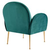 Teal performance velvet chair with gold stainless steel legs by Modway additional picture 6