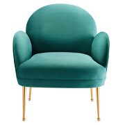 Teal performance velvet chair with gold stainless steel legs by Modway additional picture 7
