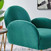 Teal performance velvet chair with gold stainless steel legs by Modway additional picture 8