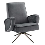 Gray finish performance velvet upholstery 360-degree swivel chair by Modway additional picture 2