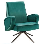 Teal finish performance velvet upholstery 360-degree swivel chair by Modway additional picture 2
