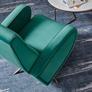 Teal finish performance velvet upholstery 360-degree swivel chair by Modway additional picture 8