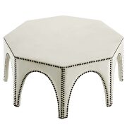Performance velvet upholstery ottoman in ivory finish by Modway additional picture 4