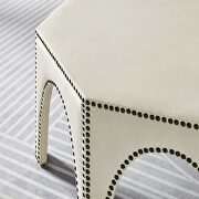 Performance velvet upholstery ottoman in ivory finish by Modway additional picture 5