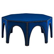 Performance velvet upholstery ottoman in navy finish by Modway additional picture 2