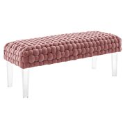 Woven performance velvet upholstery ottoman in dusty rose finish by Modway additional picture 2