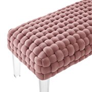 Woven performance velvet upholstery ottoman in dusty rose finish by Modway additional picture 3