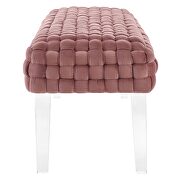 Woven performance velvet upholstery ottoman in dusty rose finish by Modway additional picture 4