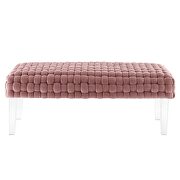Woven performance velvet upholstery ottoman in dusty rose finish by Modway additional picture 5