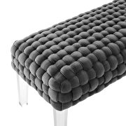 Woven performance velvet upholstery ottoman in gray finish by Modway additional picture 3