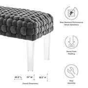 Woven performance velvet upholstery ottoman in gray finish by Modway additional picture 6
