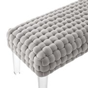 Woven performance velvet upholstery ottoman in light gray finish by Modway additional picture 3