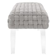 Woven performance velvet upholstery ottoman in light gray finish by Modway additional picture 4