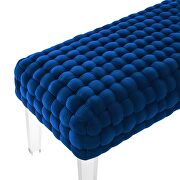 Woven performance velvet upholstery ottoman in navy finish by Modway additional picture 3
