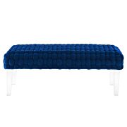 Woven performance velvet upholstery ottoman in navy finish by Modway additional picture 5