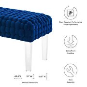 Woven performance velvet upholstery ottoman in navy finish by Modway additional picture 6