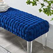 Woven performance velvet upholstery ottoman in navy finish by Modway additional picture 7