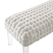 Woven performance velvet upholstery ottoman in white finish by Modway additional picture 3