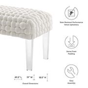 Woven performance velvet upholstery ottoman in white finish by Modway additional picture 6