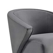 Gray performance velvet chair with brushed gold stainless steel legs by Modway additional picture 4