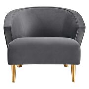 Gray performance velvet chair with brushed gold stainless steel legs by Modway additional picture 7
