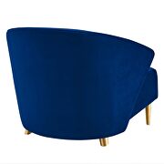 Navy performance velvet chair with brushed gold stainless steel legs by Modway additional picture 6
