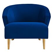 Navy performance velvet chair with brushed gold stainless steel legs by Modway additional picture 7