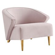 Pink performance velvet chair with brushed gold stainless steel legs by Modway additional picture 2