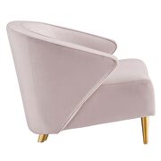 Pink performance velvet chair with brushed gold stainless steel legs by Modway additional picture 5