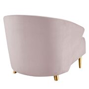 Pink performance velvet chair with brushed gold stainless steel legs by Modway additional picture 6