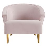 Pink performance velvet chair with brushed gold stainless steel legs by Modway additional picture 7