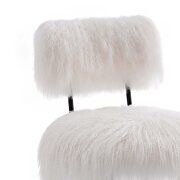 White finish genuine sheepskin upholstery chair additional photo 5 of 7