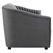 Charcoal finish performance velvet upholstery channel tufted sofa by Modway additional picture 3