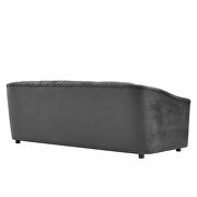 Charcoal finish performance velvet upholstery channel tufted sofa by Modway additional picture 4