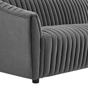 Charcoal finish performance velvet upholstery channel tufted sofa by Modway additional picture 5