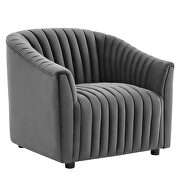 Charcoal finish performance velvet upholstery channel tufted chair by Modway additional picture 2