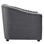 Charcoal finish performance velvet upholstery channel tufted chair by Modway additional picture 3