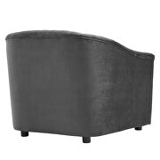 Charcoal finish performance velvet upholstery channel tufted chair by Modway additional picture 4